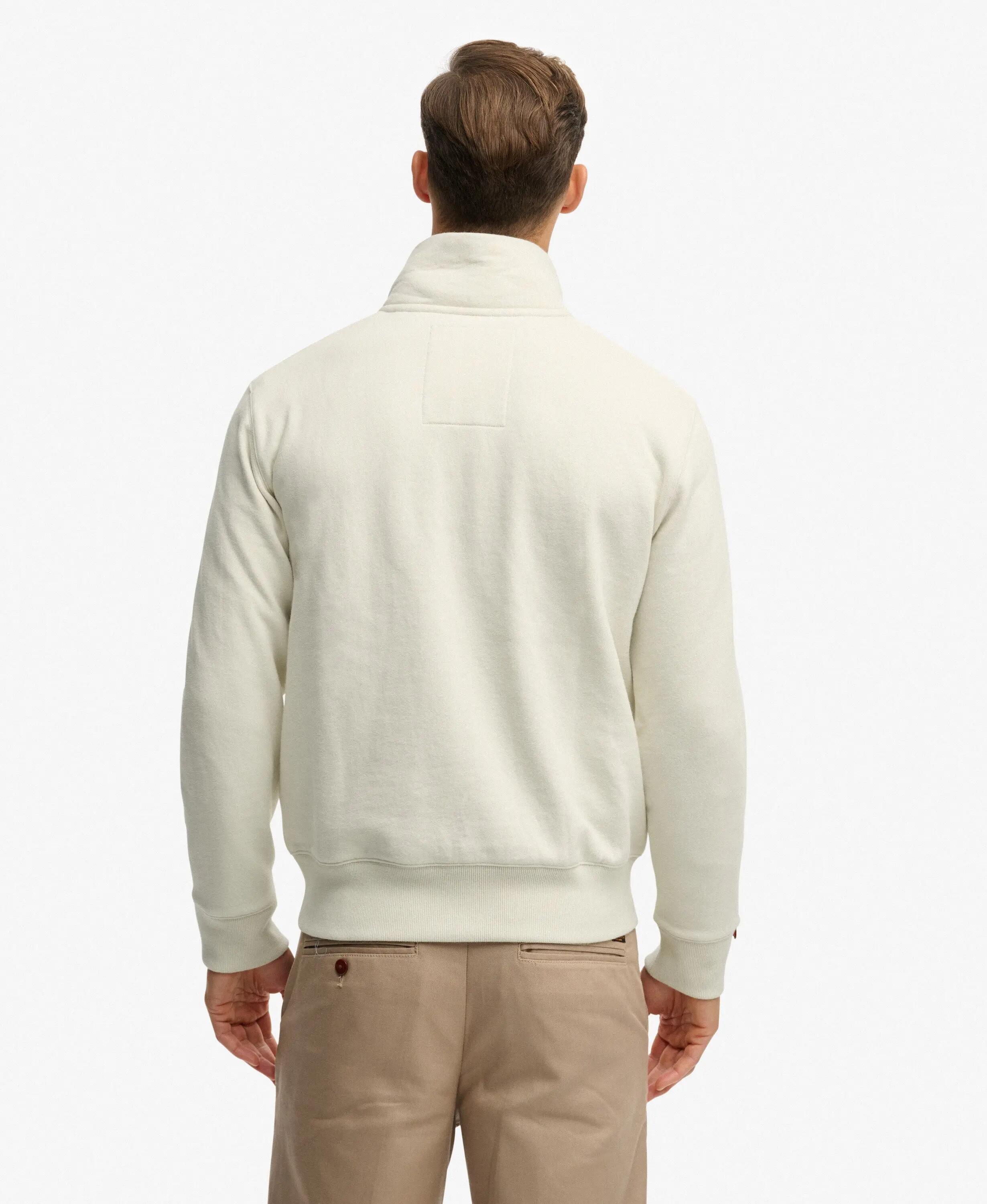 superdry Essential Logo Half Zip Sweatshirt Birch, 72% cotone/28% poliestere 5/5
