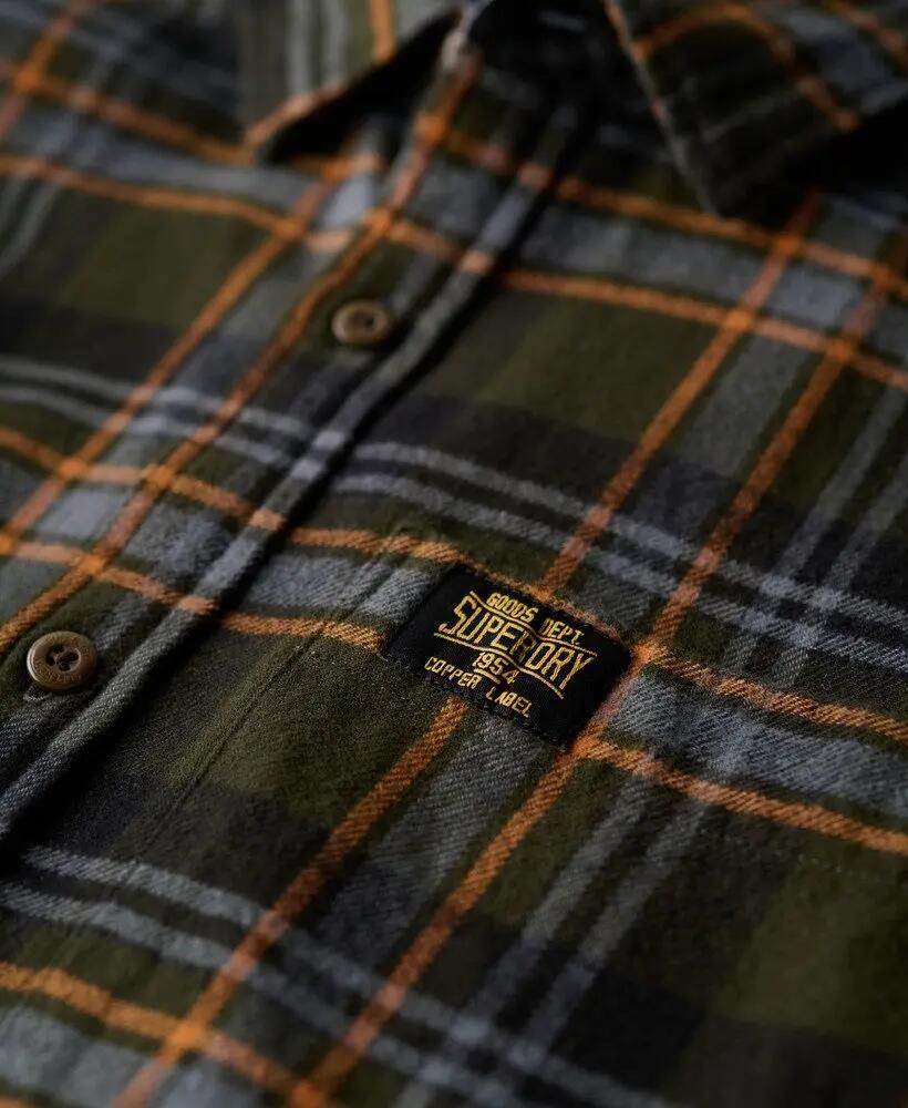 superdry Camisa Lumberjack de algodão manga comprida Buckshot Check Olive 6/7