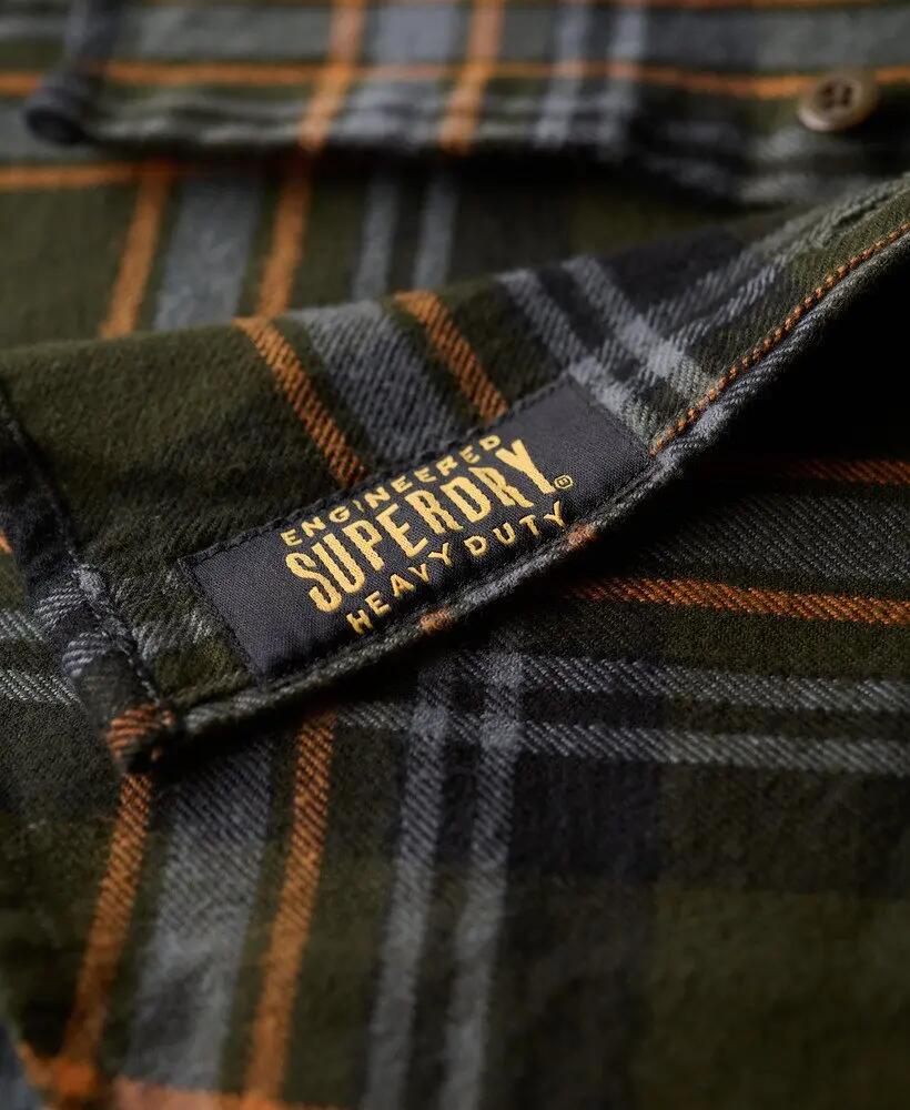 superdry Camisa Lumberjack de algodão manga comprida Buckshot Check Olive 5/7
