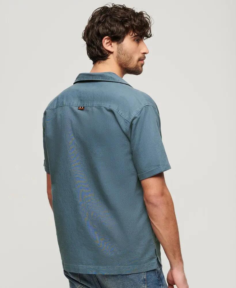 superdry Chemise à manches courtes Resort en coton-lin CLASSIC NAVY 2/7