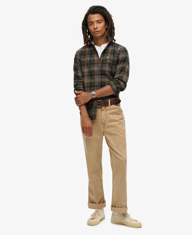 superdry Camisa Lumberjack de algodão manga comprida Buckshot Check Olive 2/7