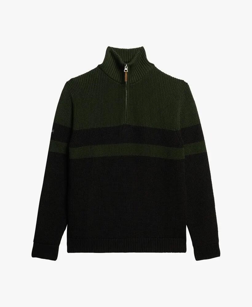 superdry Maglione mezza zip rigato in cotone biologico – slim fit 6/6