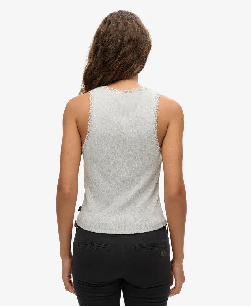 superdry Top tipo camisola Athletic Essentials com renda — Cinzento marl 4/5
