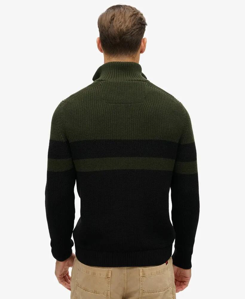 superdry Maglione mezza zip rigato in cotone biologico – slim fit 4/6