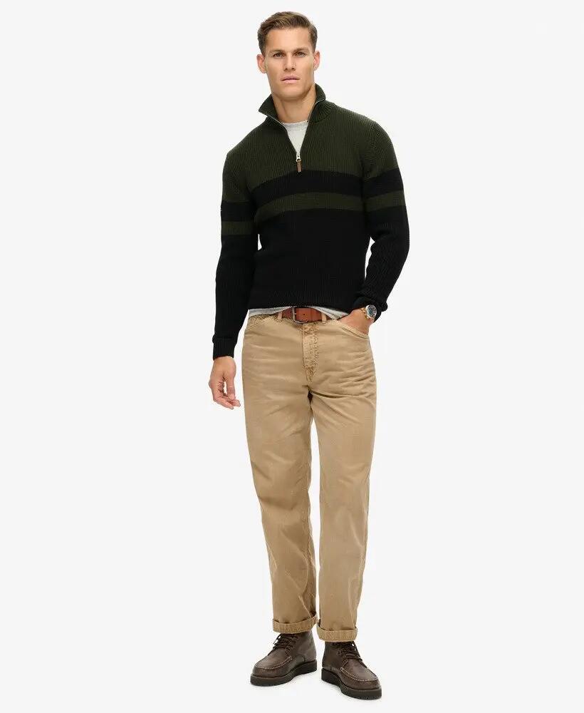 superdry Maglione mezza zip rigato in cotone biologico – slim fit 2/6
