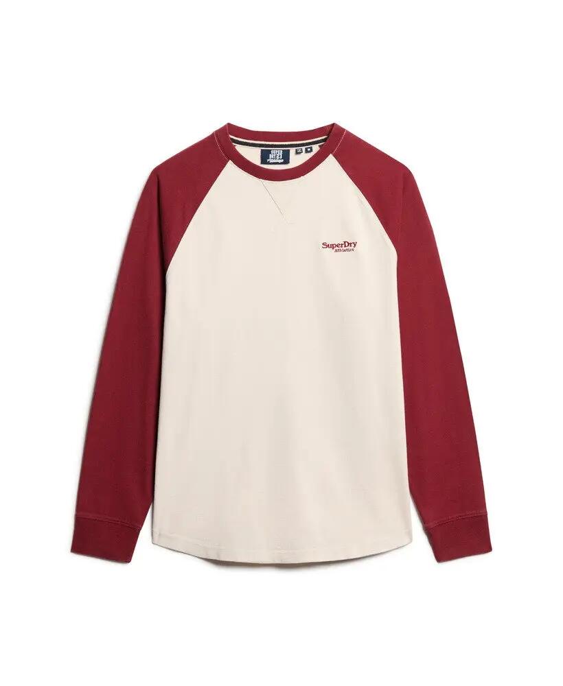 superdry Essential Logo Baseball Ls Top em algodão biológico – White Sand/Rich 6/6