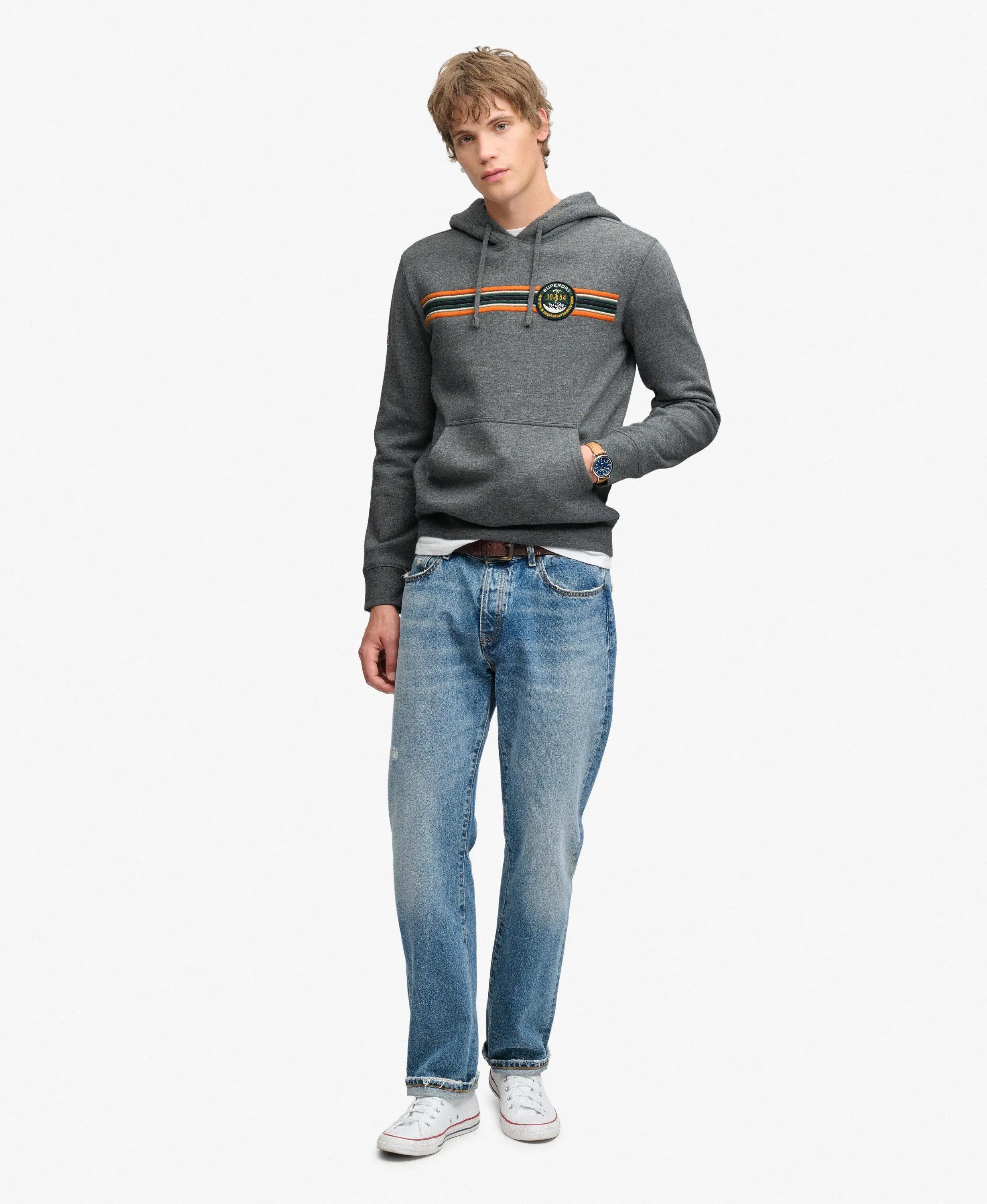 superdry Bluza z kapturem Outdoors Stripe Logo z bawełną i poliestrem 3/7