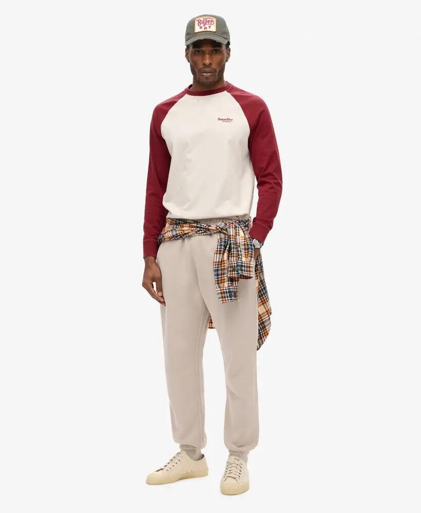 superdry Essential Logo Baseball Ls Top em algodão biológico – White Sand/Rich 2/6