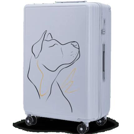 Grande valise Wings ABS+ 28" personnalisée BLEU PASTEL COQUELICOTS POPIERSIE