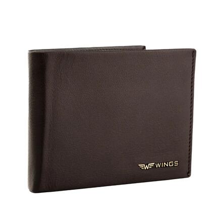 Męski portfel WINGS z naturalnej skóry koziej Brown