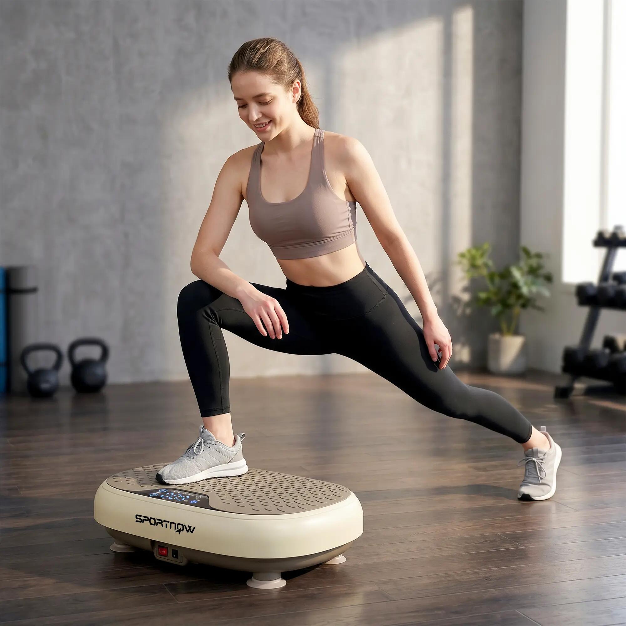 Plataforma Vibratoria SPORTNOW 46x33x13.5 cm Beige 4/5