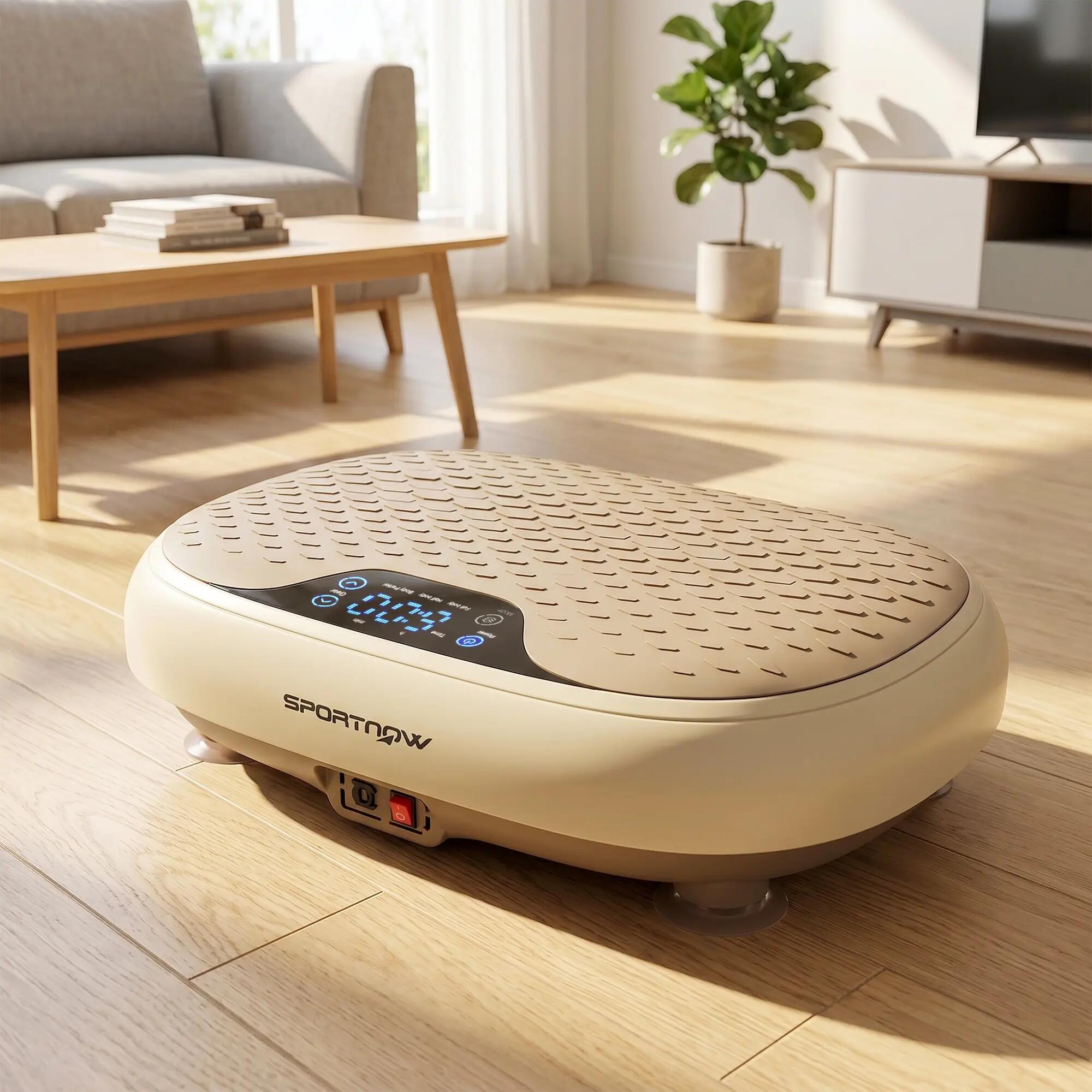 Plataforma Vibratoria SPORTNOW 46x33x13.5 cm Beige 2/5