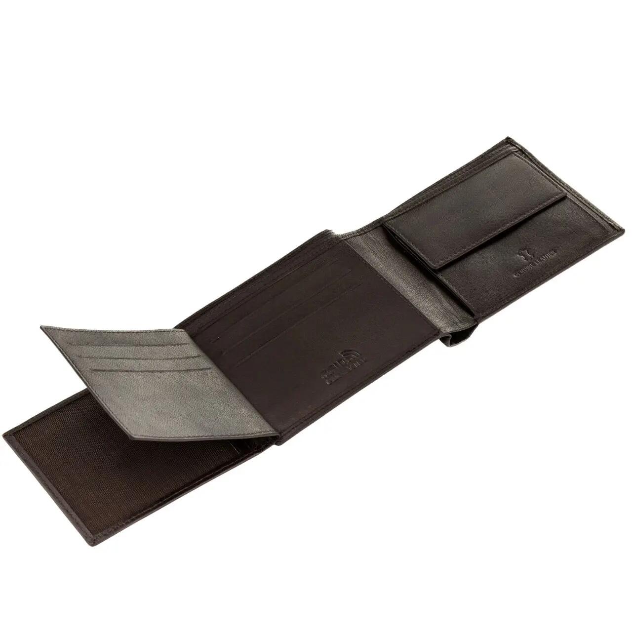 Herenportemonnee WINGS van natuurlijk geitenleer Brown 3/6