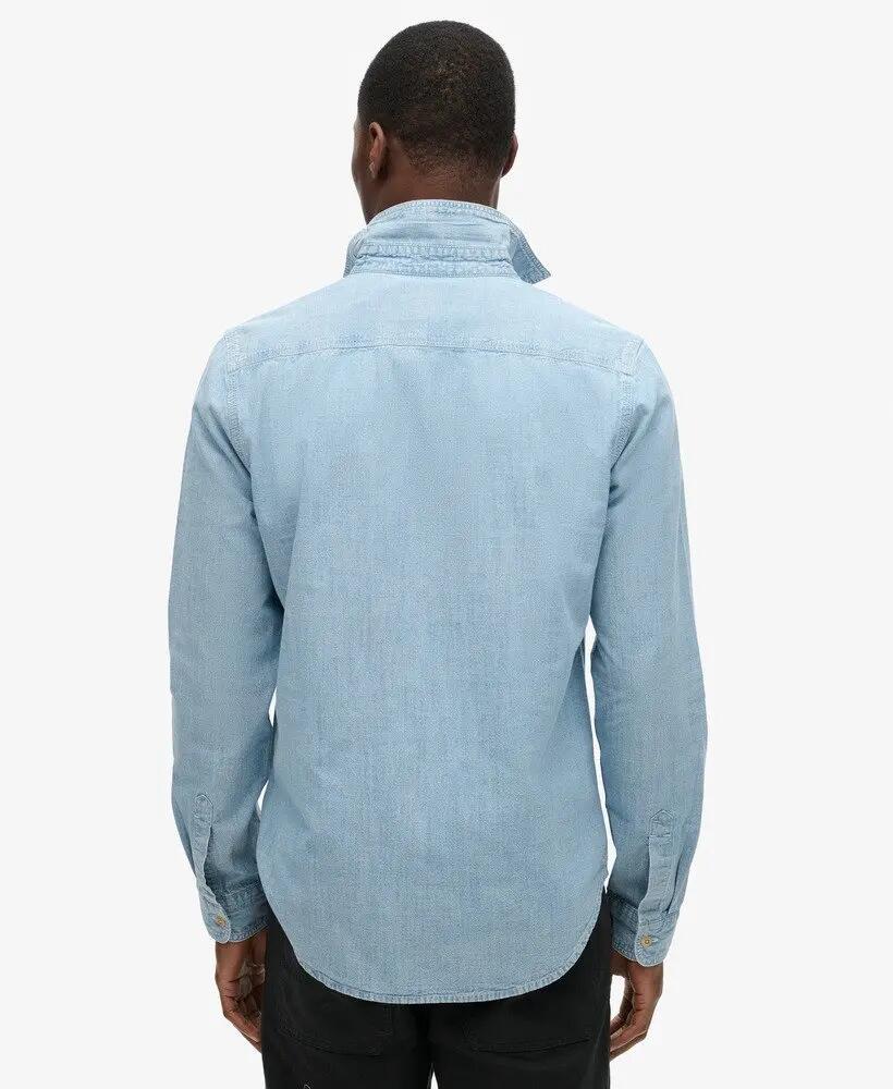 superdry Camisa Workwear em Algodão Manga Comprida - Azul Claro 4/6