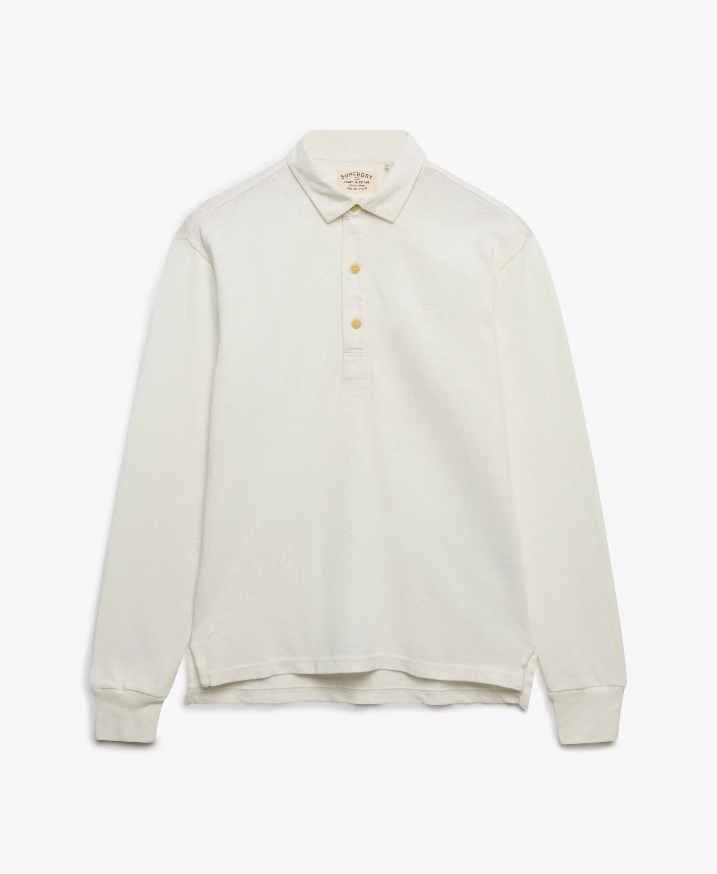 superdry Classic Preppy Tee manches longues – coton 100% Bone White 7/7