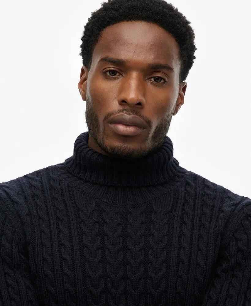 superdry Jersey Jacob con cuello vuelto y ochos — Cálido y cómodo 4/6