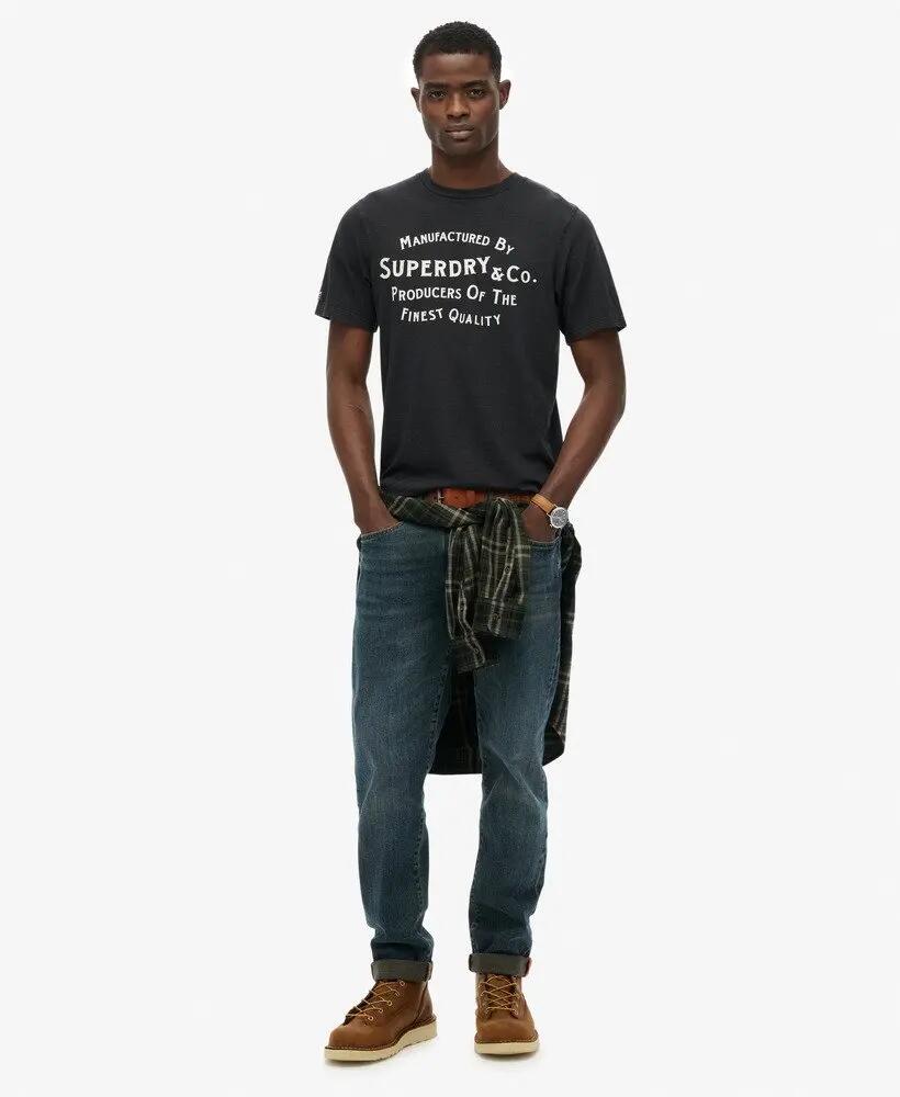 superdry Copper Label Relaxed T‑Shirt – 100% biologisch katoen, Washed Black 4/5
