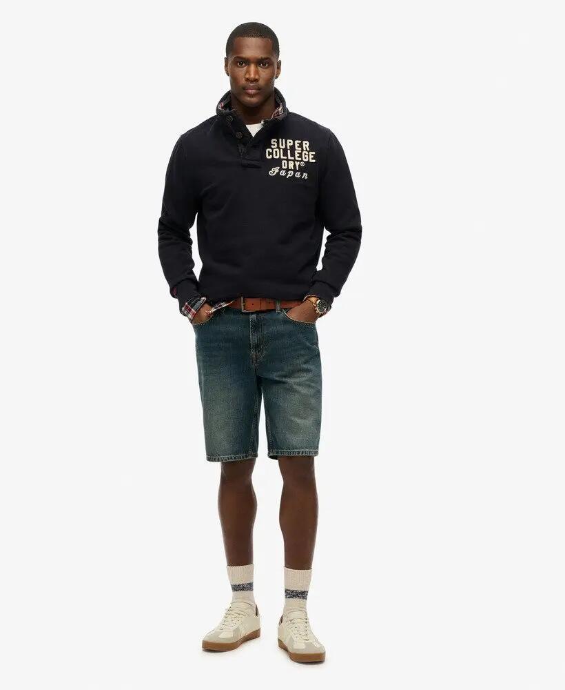 superdry Vintage Athletic trui halve knoopsluiting 2/4