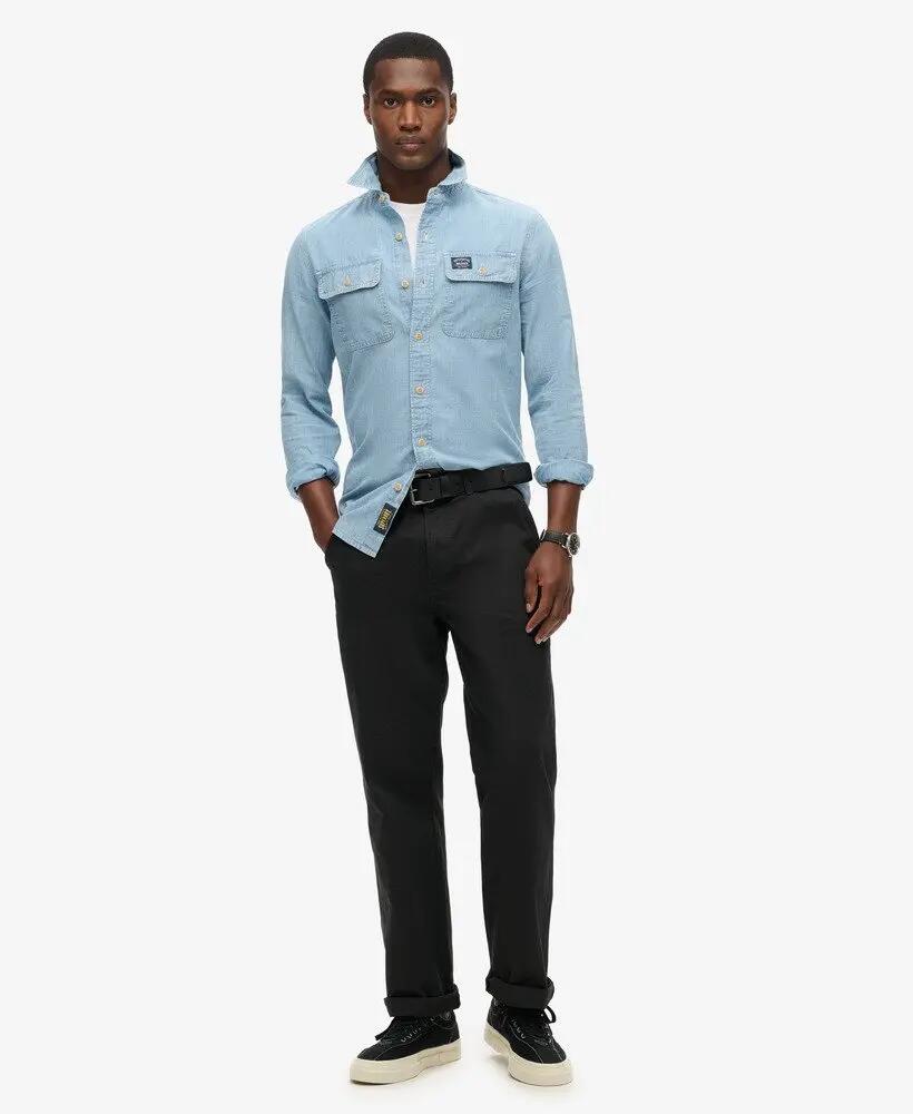 superdry Camisa Workwear em Algodão Manga Comprida - Azul Claro 2/6