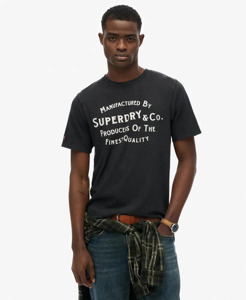 superdry Copper Label Relaxed T‑Shirt – 100% biologisch katoen, Washed Black 2/5