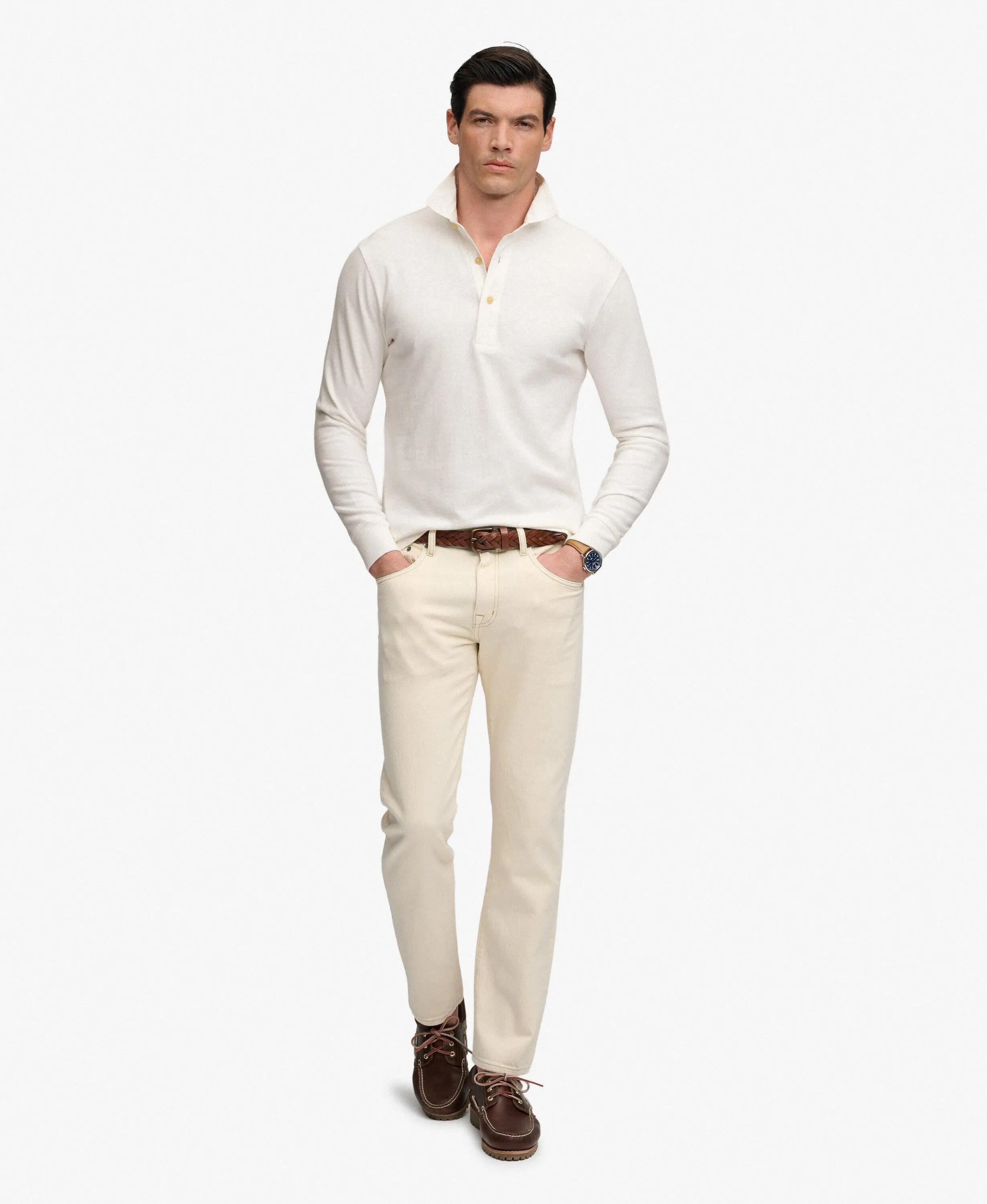 superdry Classic Preppy Tee manches longues – coton 100% Bone White 4/7
