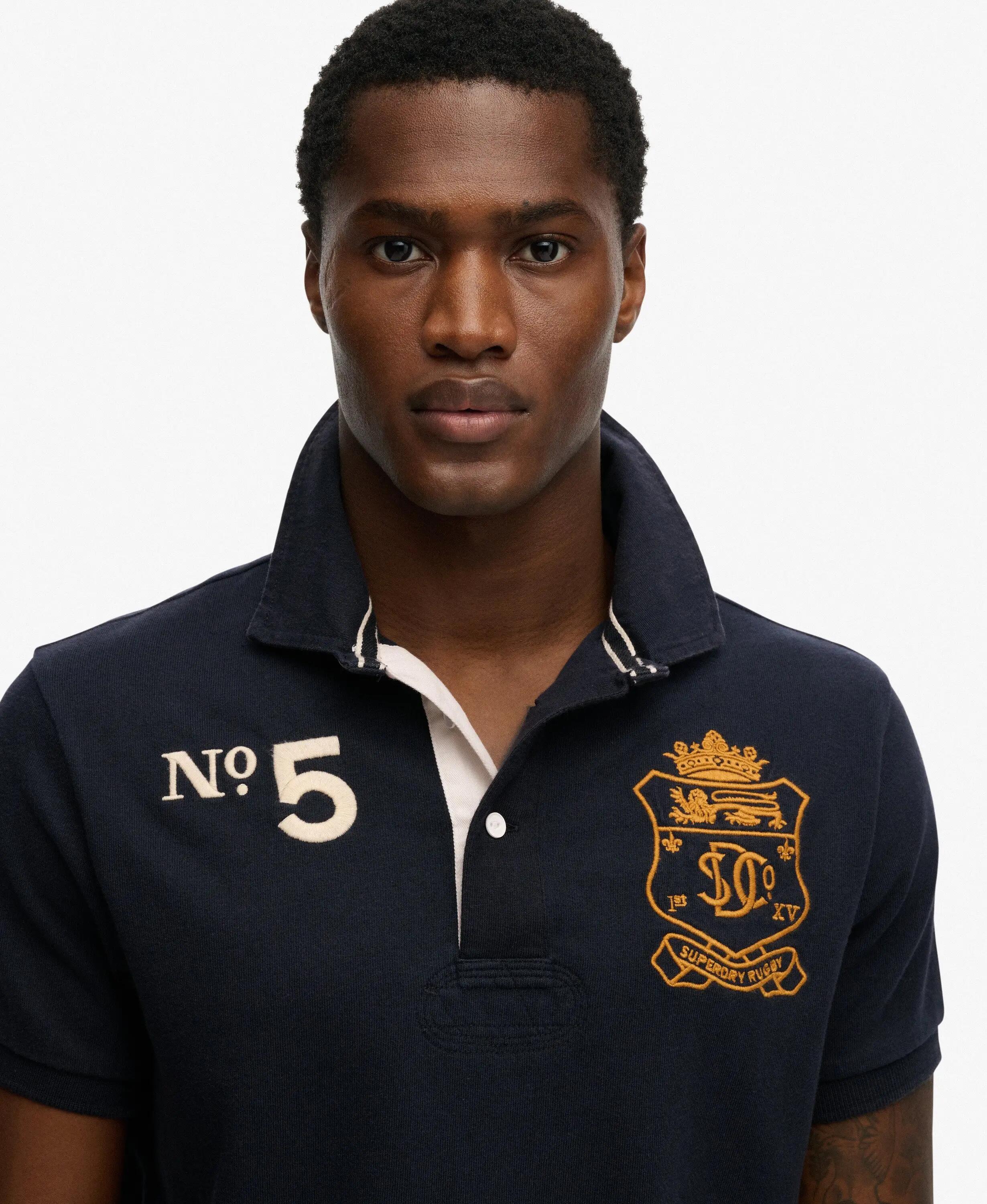 superdry Polo rugby manga corta Double Emblem en jersey 4/7