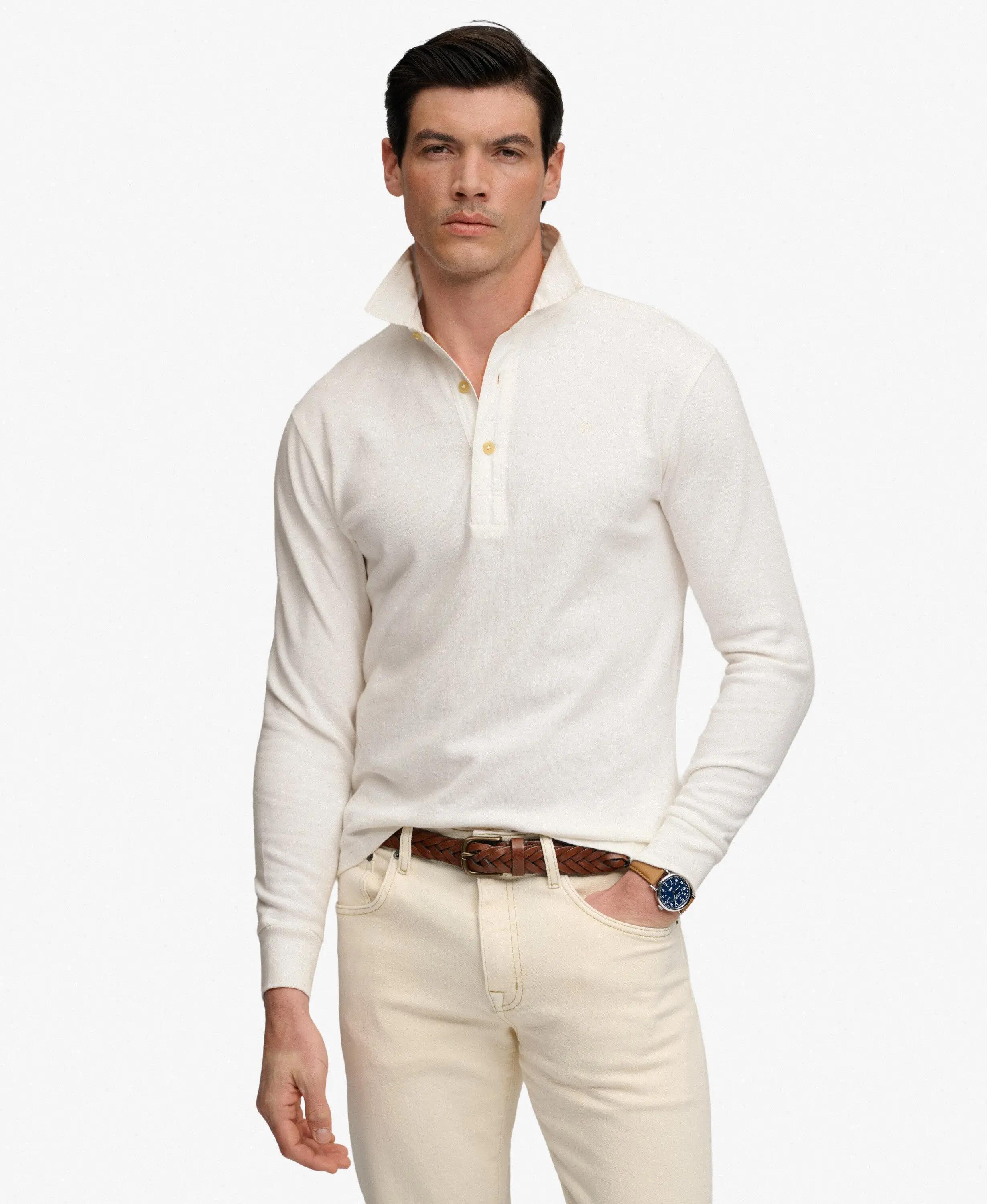 superdry Classic Preppy Tee manches longues – coton 100% Bone White 2/7