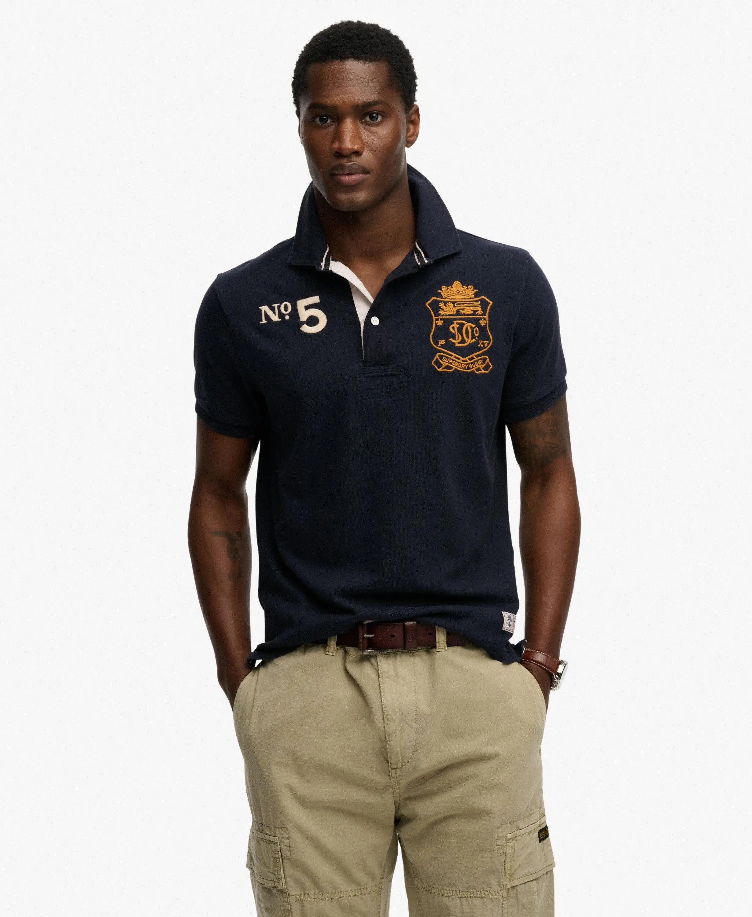 superdry Polo rugby manga corta Double Emblem en jersey 2/7