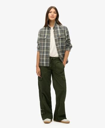 superdry Pantalon Cargo Taille Basse Jambe Large - Washed Black