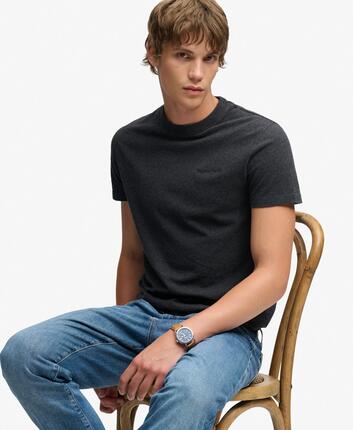 superdry T‑shirt Essential Company Logo brodé slim en coton – Sleet Grey