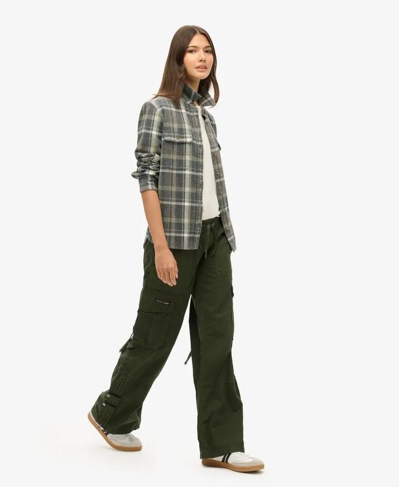 superdry Pantalon cargo taille basse jambe large en coton 2/5