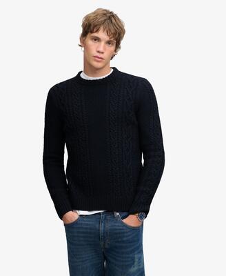 superdry Jacob Cable Knit Jumper maglione a trecce — vestibilità relaxed