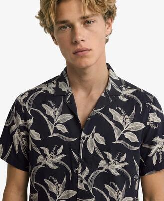 Superdry hawaii-print overhemd korte mouw hibiscus red