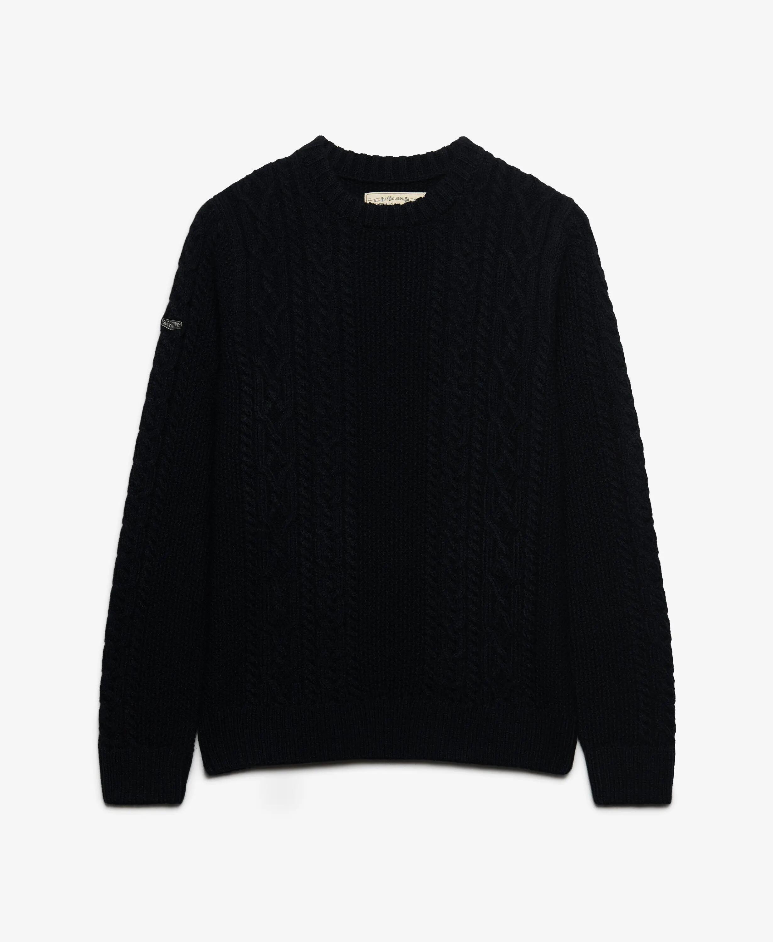 superdry Jacob Cable Knit Jumper maglione a trecce — vestibilità relaxed 7/7