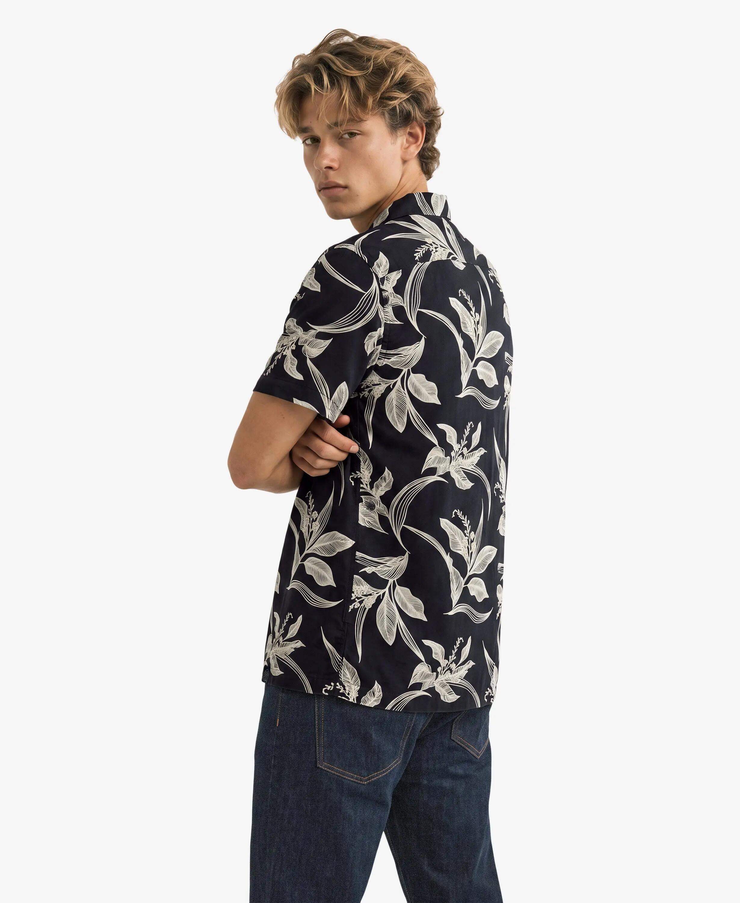 superdry Camicia maniche corte stampa hawaiana Canna Leaves Navy 5/5