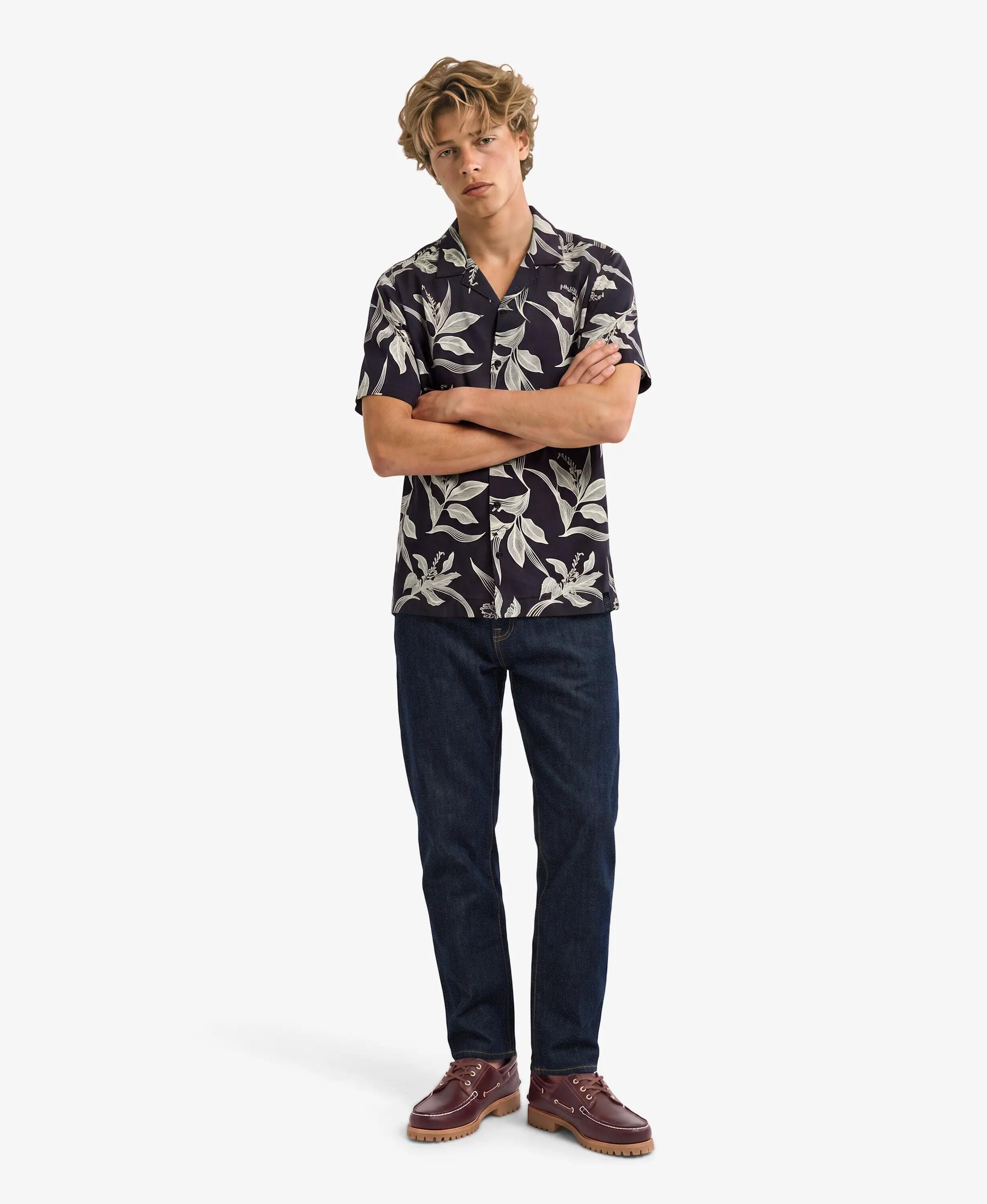 superdry Camicia maniche corte stampa hawaiana Canna Leaves Navy 4/5