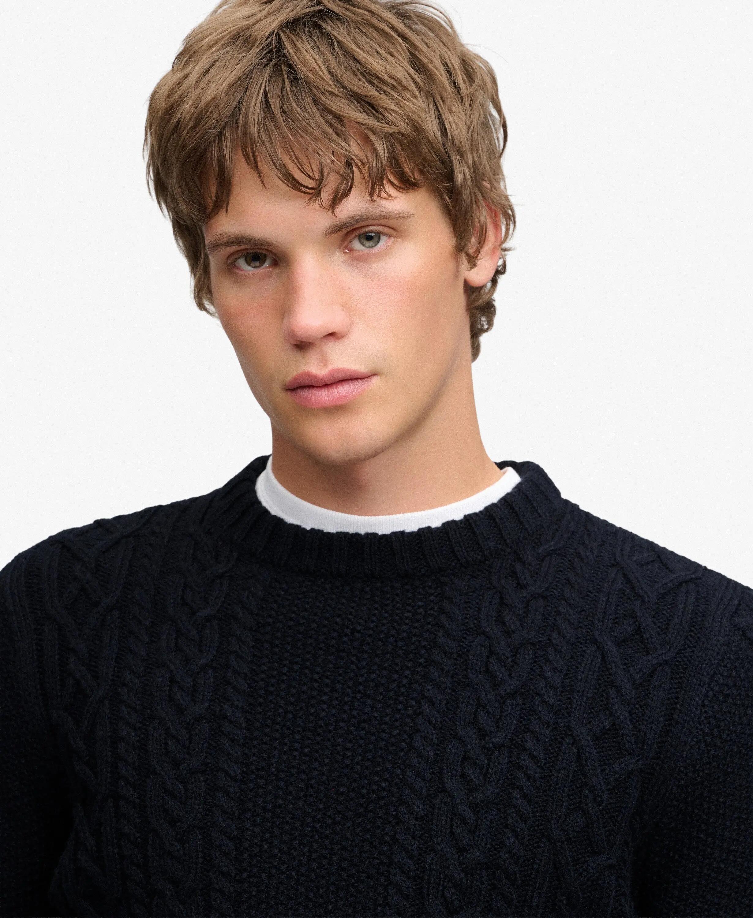 superdry Jacob Cable Knit Jumper maglione a trecce — vestibilità relaxed 4/7