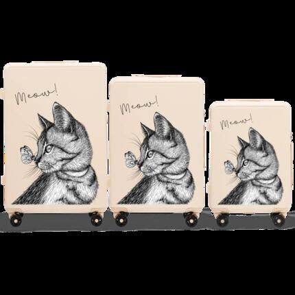 Ensemble de 3 valises Wings ABS+ personnalisées BLANC SALE MEOW