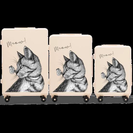 Ensemble de 3 valises Wings ABS+ personnalisées BLANC SALE MEOW