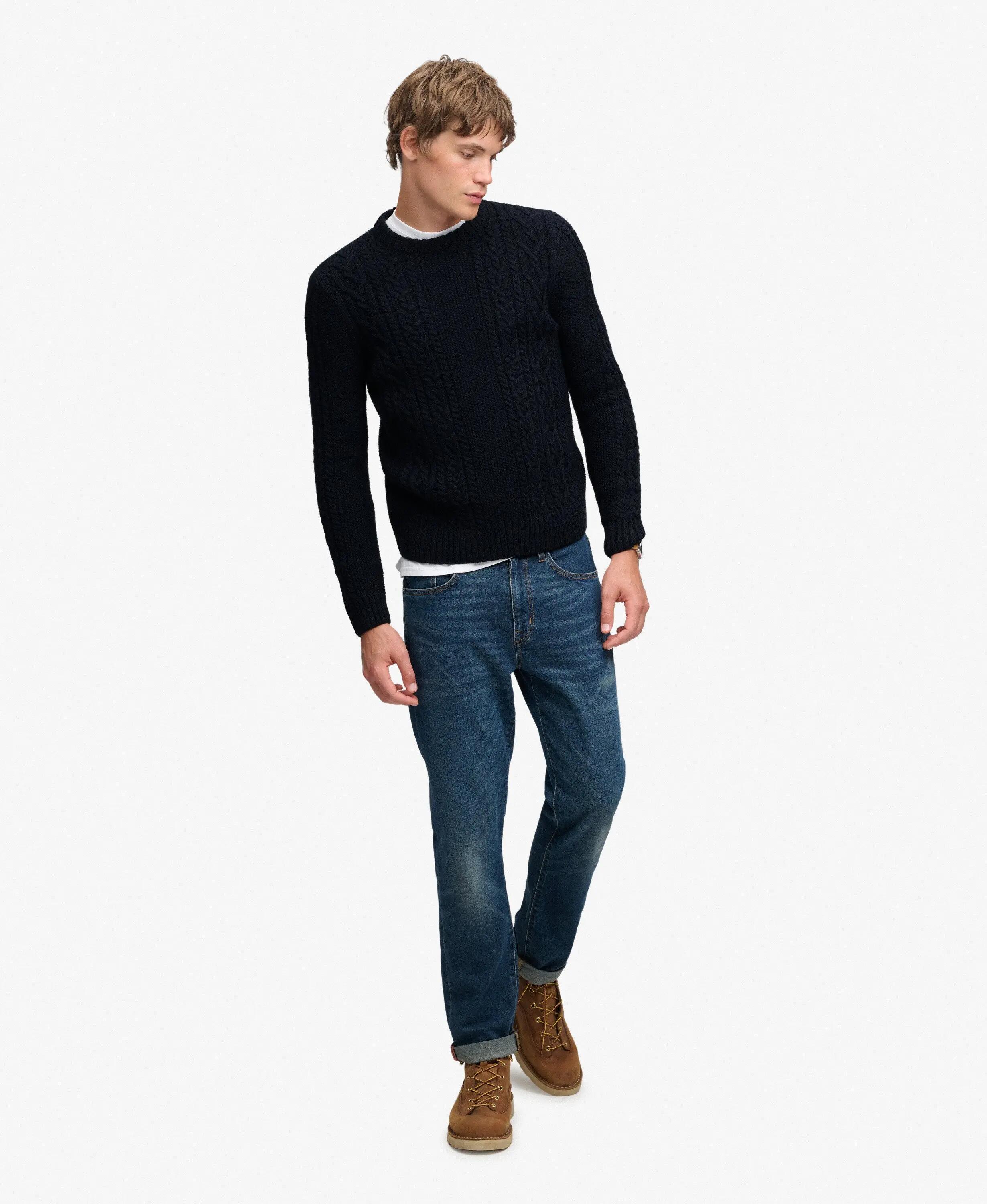 superdry Jacob Cable Knit Jumper maglione a trecce — vestibilità relaxed 3/7