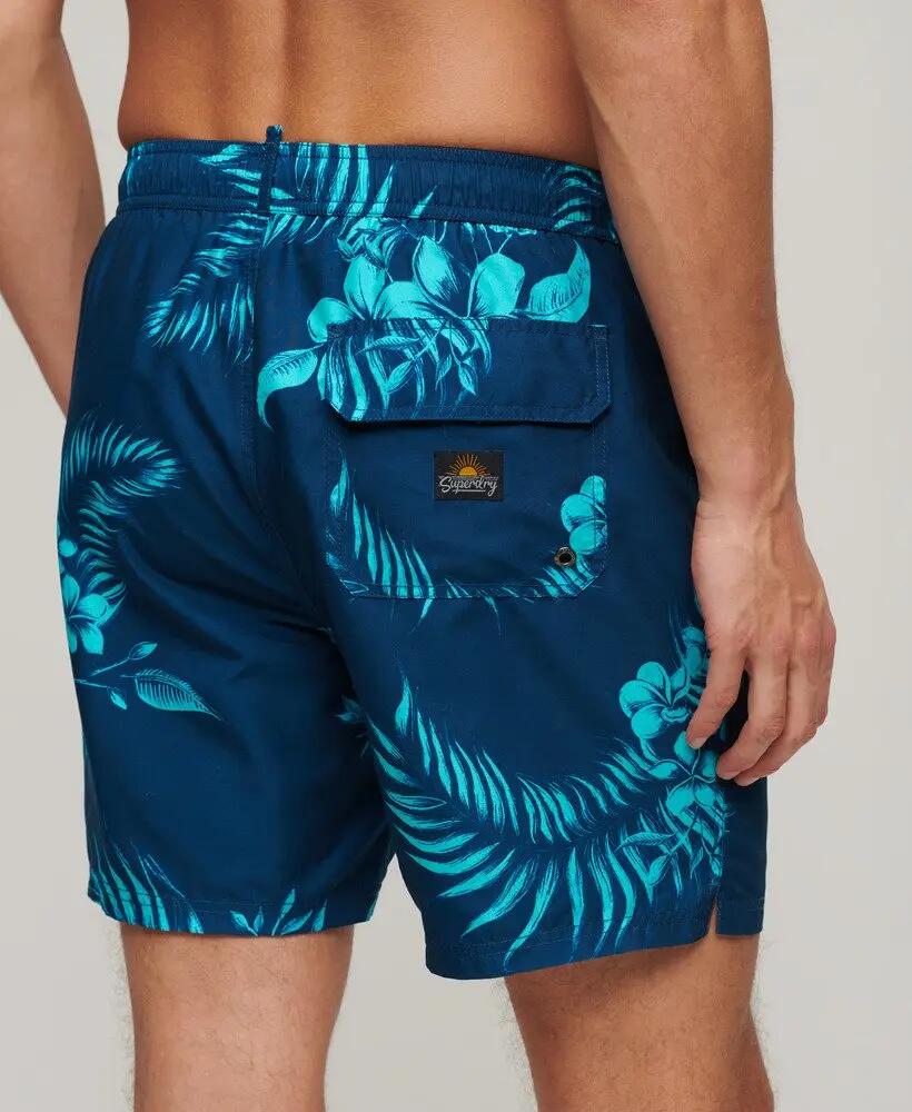 superdry Calções de banho Hawaiian reciclados 43 cm – Palm Print Navy 2/6
