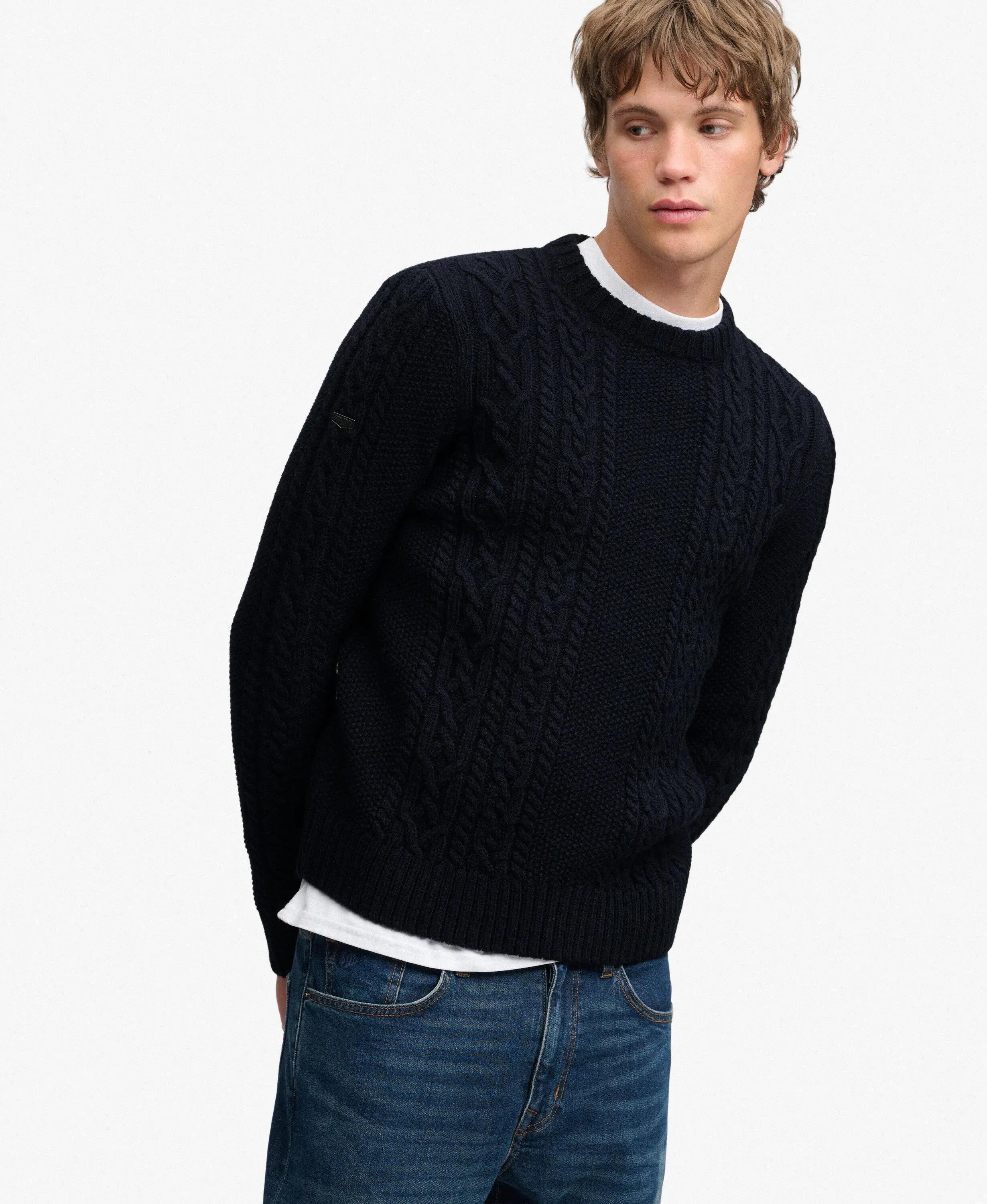 superdry Jacob Cable Knit Jumper maglione a trecce — vestibilità relaxed 2/7