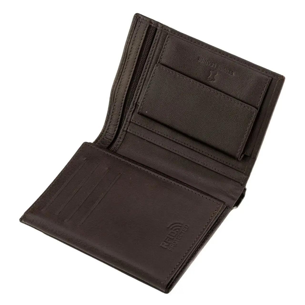 WINGS Portefeuille homme en cuir de chèvre marron 8/8