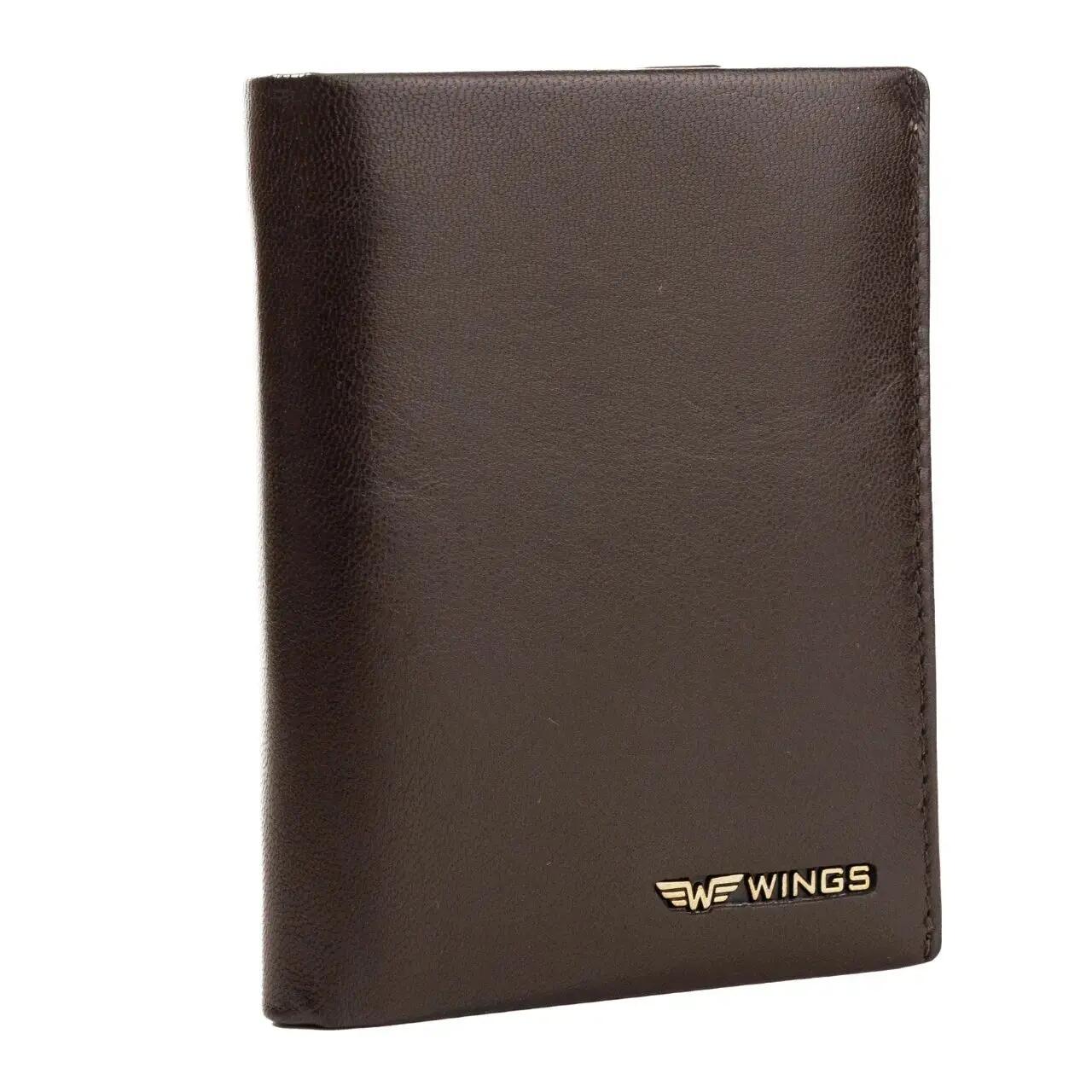 WINGS Portefeuille homme en cuir de chèvre marron 6/8