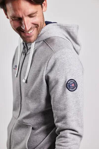 sebago Authentic Logo Zip Hoodie - grigio 2/2