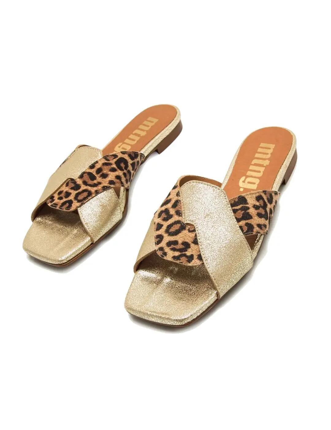 Sandalias para Mujer Mustang Leopardo Dorado 5/5