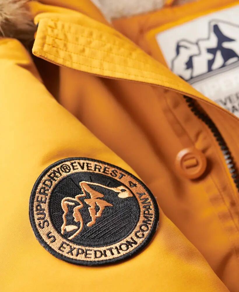 superdry Everest parka met capuchon en nepbont – Mustard Yellow 6/7