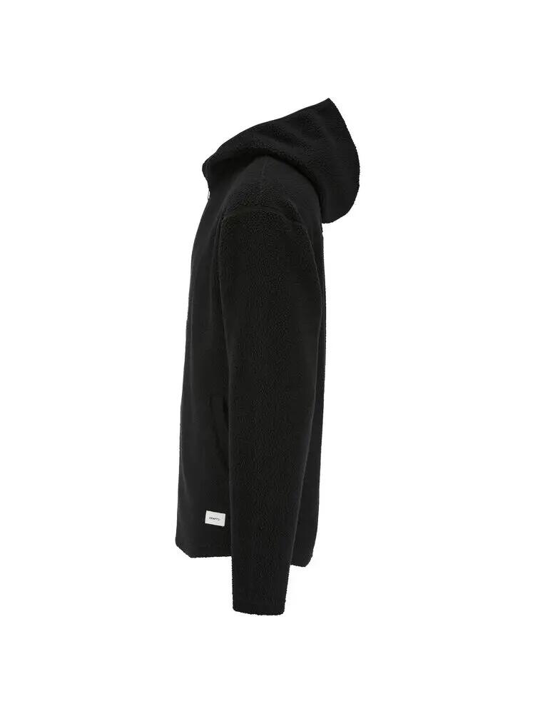 craft Join Pile Fleece FZ Hood M – 100% recyceltes Polyester, Schwarz 3/4