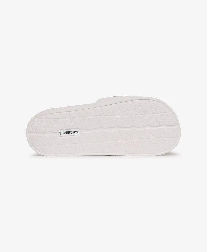 superdry Code Core Pool Sliders - Dames slippers met gevoerde band – OPTIC/BLACK 7/7