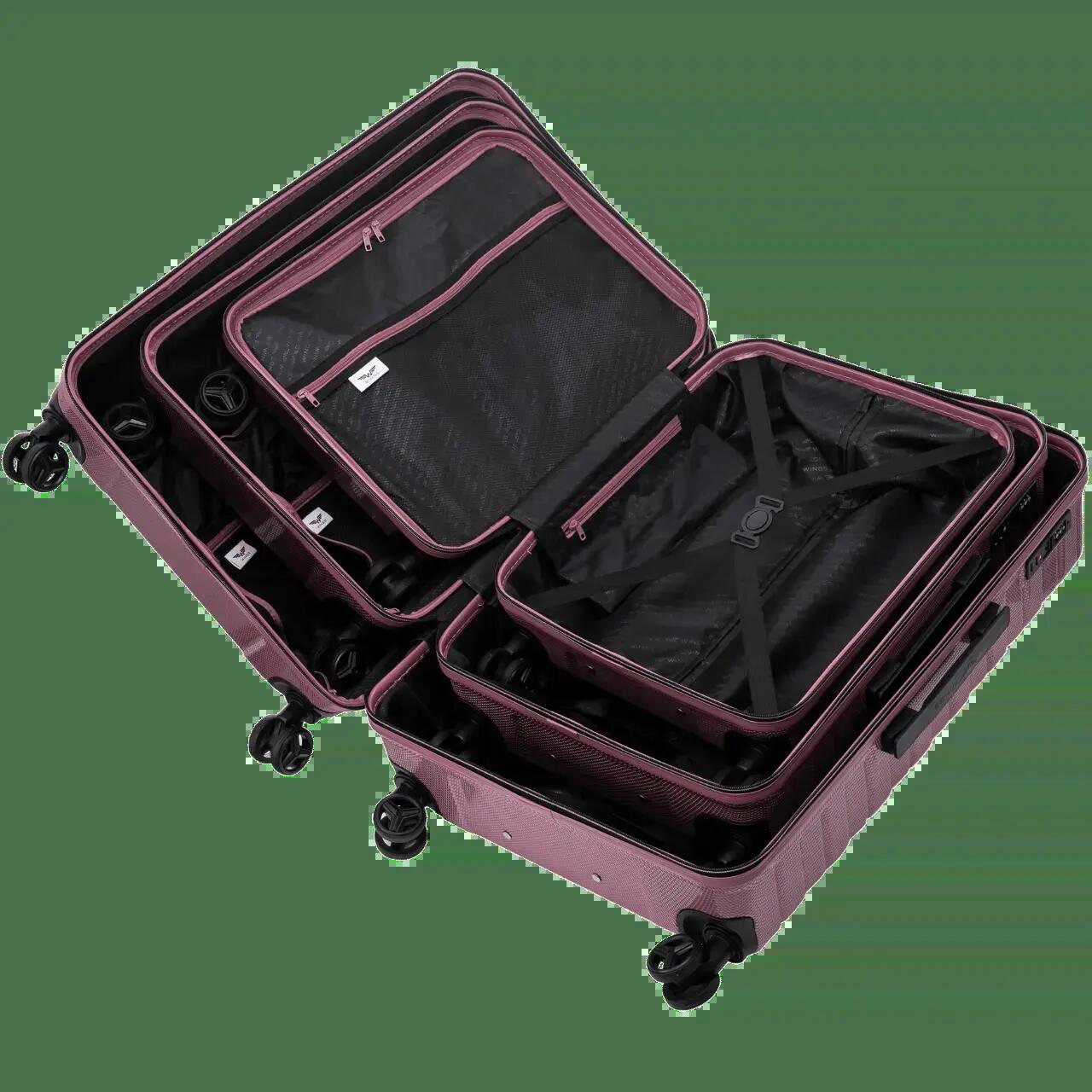 Set van 3 koffers Wings CRAKE POLYCARBON 100% ZWART S/M/L 8/10